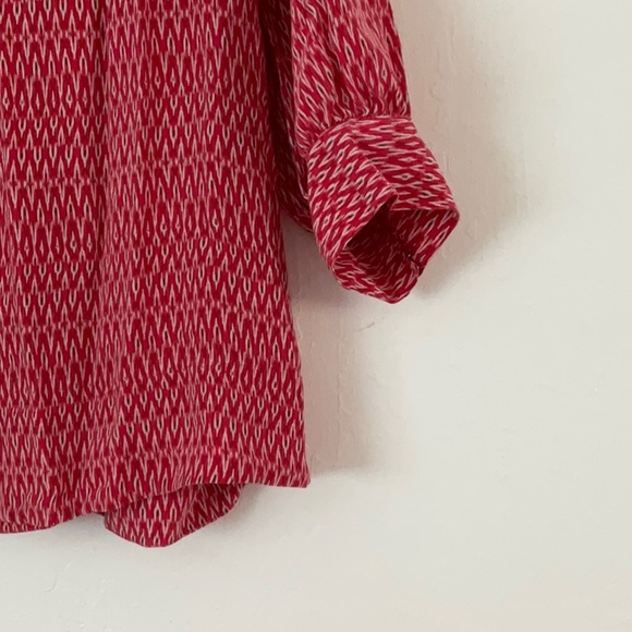Joie red/white patterned 3/4 sleeve blouse - Picture 2 of 4